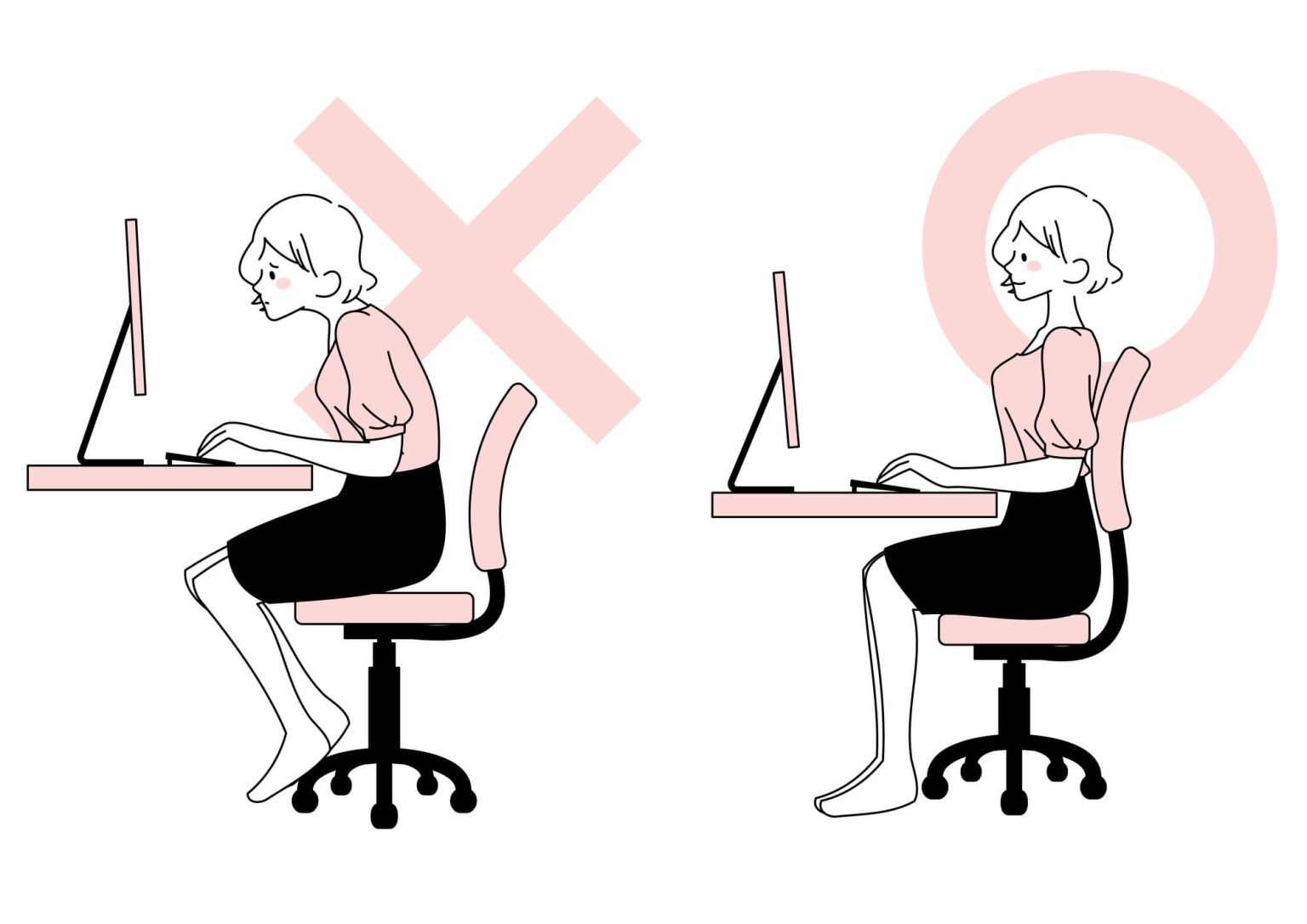座り方次第で疲れ知らず!オフィスチェアの正しい座り方とは? - 業務用家具 ADAL(アダル)公式オンラインショップ